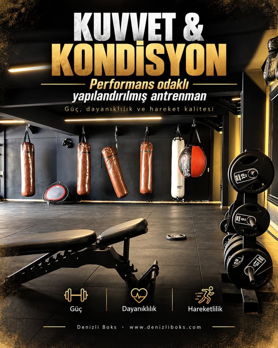 Denizli'de kuvvet ve kondisyon antrenmanı: kum torbaları ve ağırlık alanı